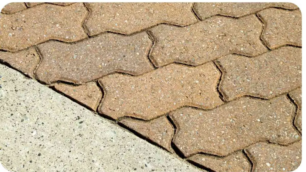 a close up view of a brick walkway